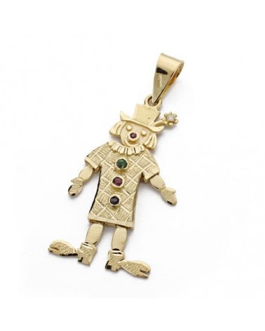 Colgante oro 18k payaso articulado 33x13 mm