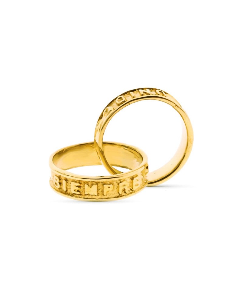 Colgante oro 18k alianzas palabra SIEMPRE 10mm