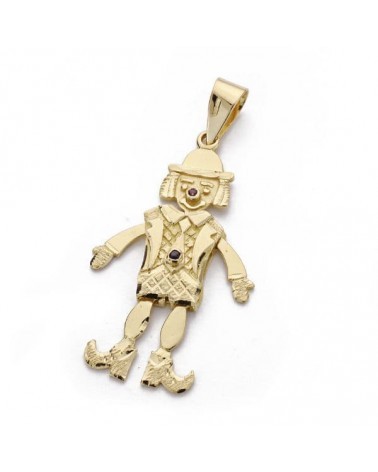 Colgante oro 18k payaso articulado 35x10 mm