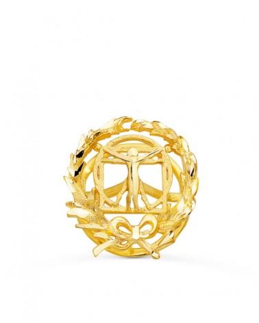 Insignia oro 18k Bellas Artes 15x14mm