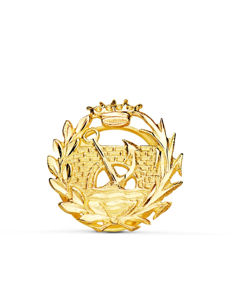 Insignia oro 18k Ingeniería Civil Caminos 15x15mm
