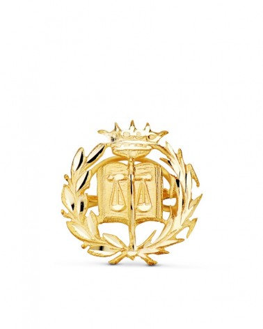 Insignia oro 18k amarillo profesional derecho 18x17mm