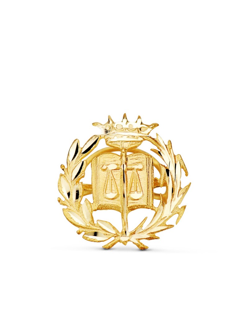 Insignia oro 18k amarillo profesional derecho 18x17mm
