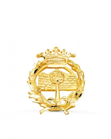Insignia oro 18k geológicas corona 17x14mm