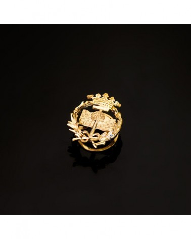 Insignia oro 18k geológicas corona 17x14mm
