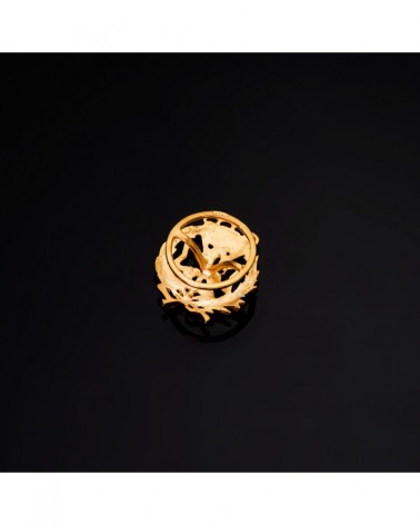 Insignia oro 18k odontología corona laurel 17x14mm