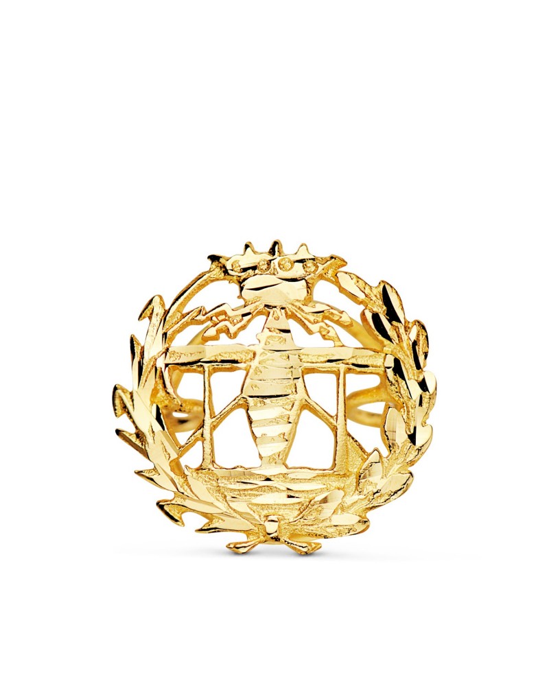 Insignia oro 18k Ingeniero Telecomunicación 16x15mm
