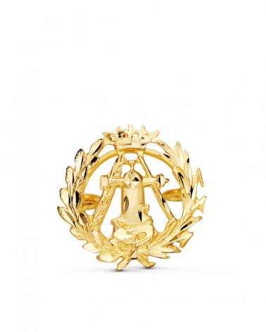 Insignia oro 18k topógrafo profesional 16x16mm