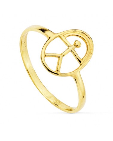 Anillo oro 18k amarillo símbolo índalo