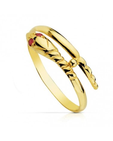 Sortija oro 18k serpiente rubí peso aproximado 1,3 gramos