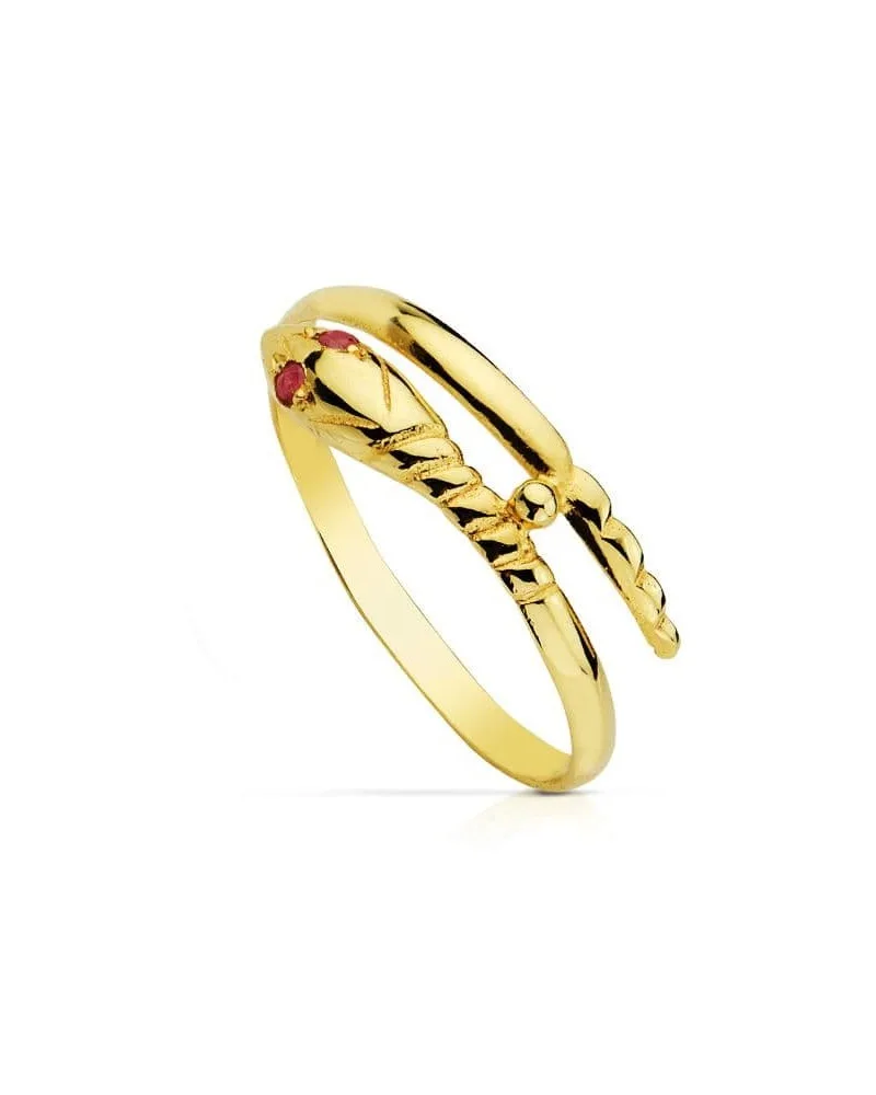 Sortija oro 18k serpiente rubí peso aproximado 1,3 gramos