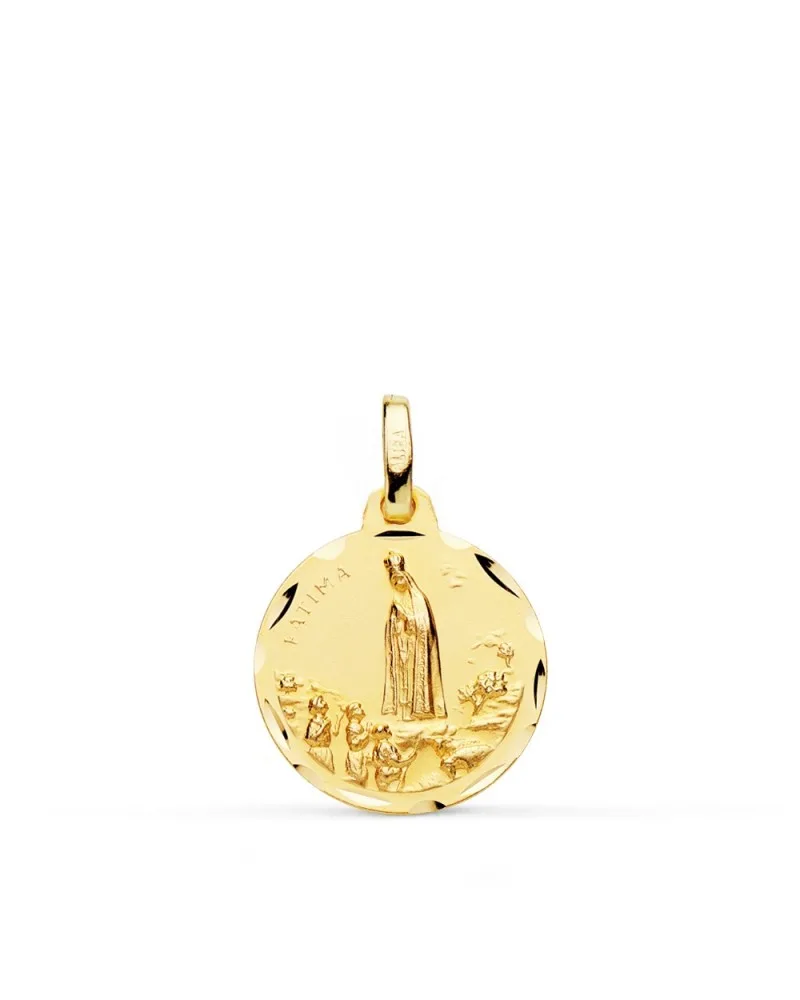 Medalla Virgen de Fátima oro 9k amarillo 16mm