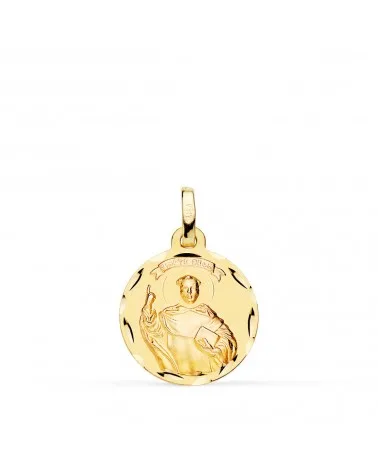 Medalla oro 9k San Vicente Ferrer tallada 16mm