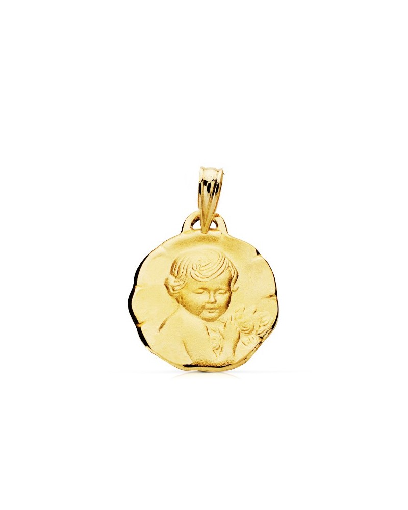 Medalla oro 9k ángel querubín 15mm