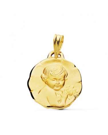 Medalla oro 9k ángel querubín 17 mm