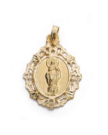 Medalla oro 9k Inmaculada diseño calado 31x23mm