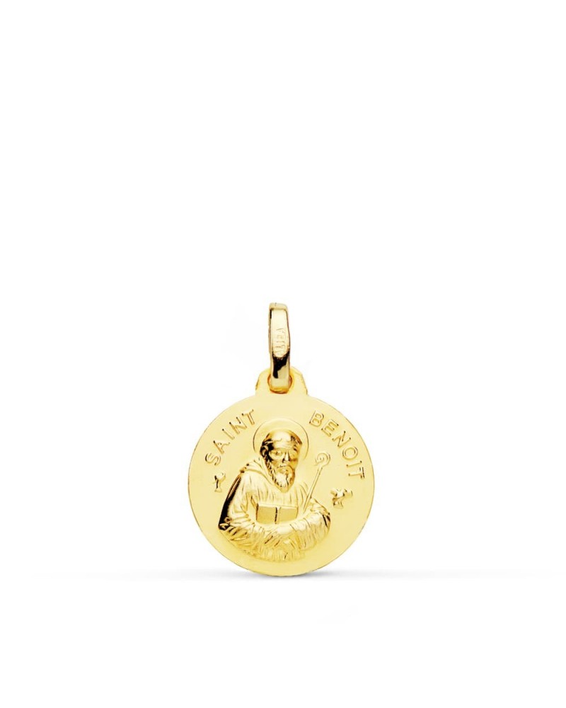 Medalla oro 9k amarillo San Benito 14mm