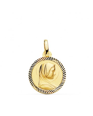 Medalla oro 9k Virgen Francesa 16 mm hélice