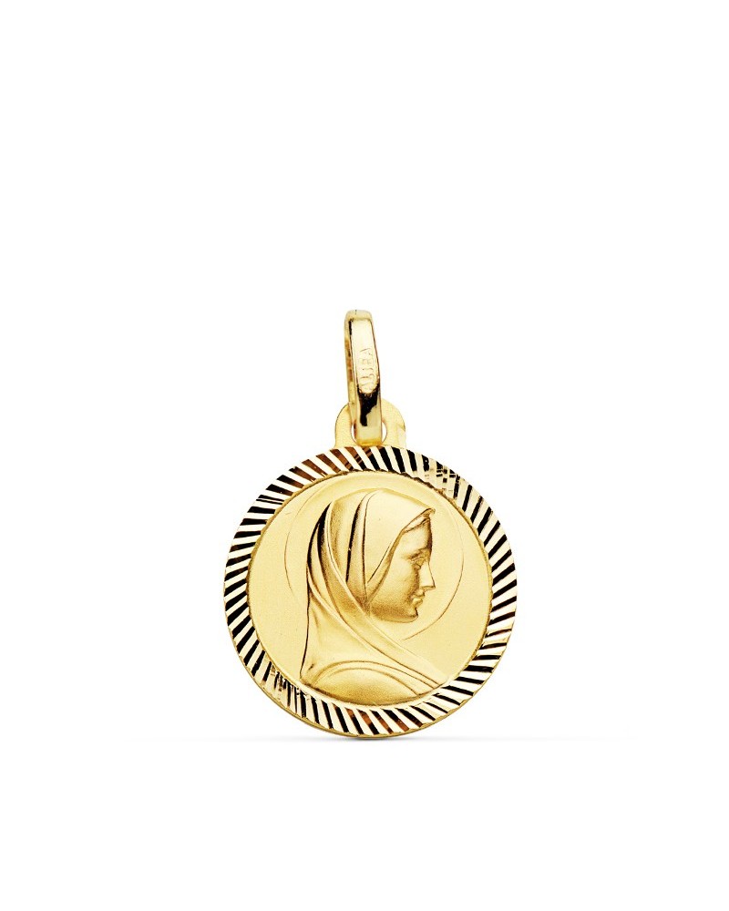 Medalla oro 9k Virgen Francesa 16 mm hélice