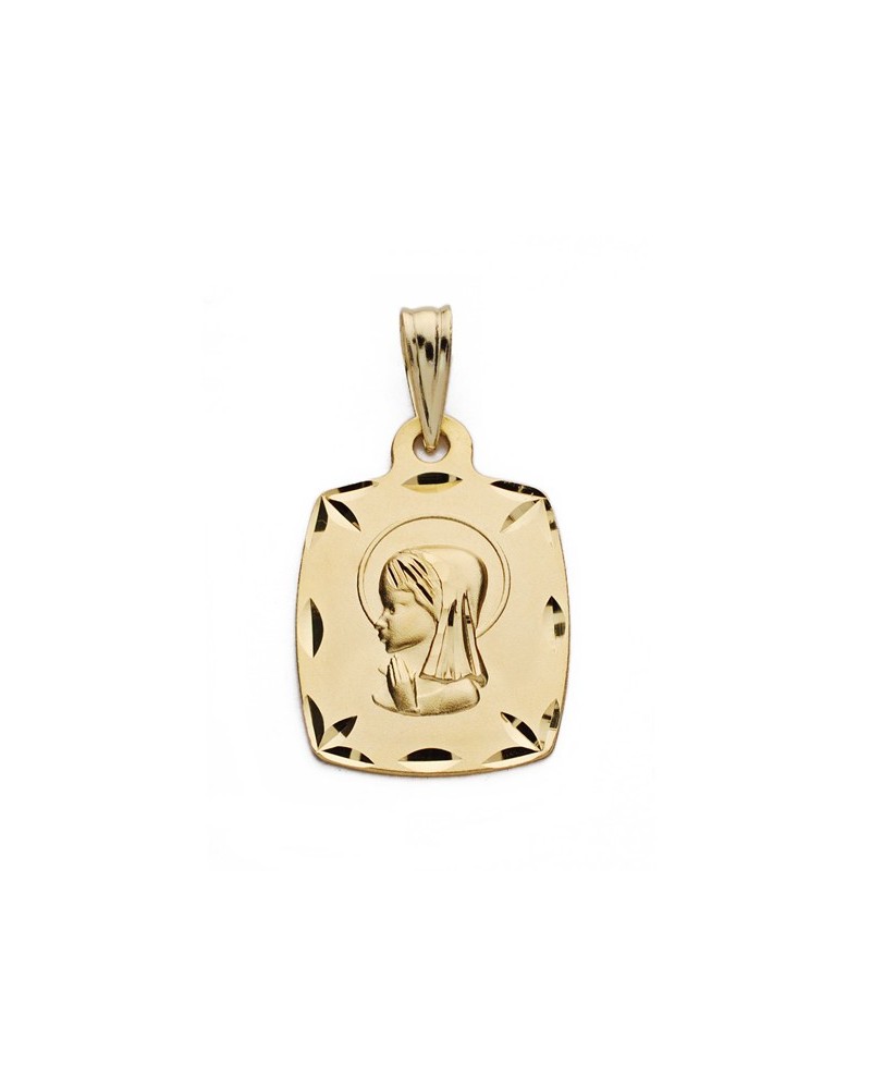 Medalla oro 9k amarillo Virgen niña 19x13 mm