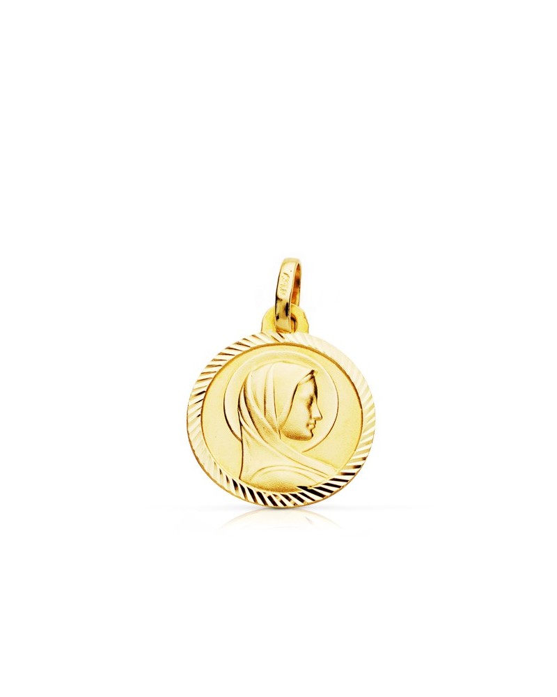 Medalla oro 9k Virgen Francesa 14mm