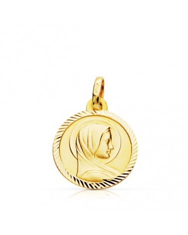 Medalla oro 9k Virgen Francesa 14mm