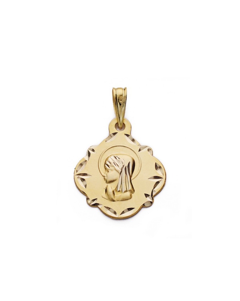 Medalla Virgen niña oro 9k 16mm
