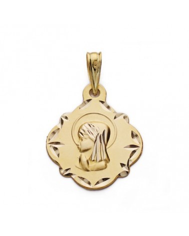 Medalla Virgen niña oro 9k 16mm