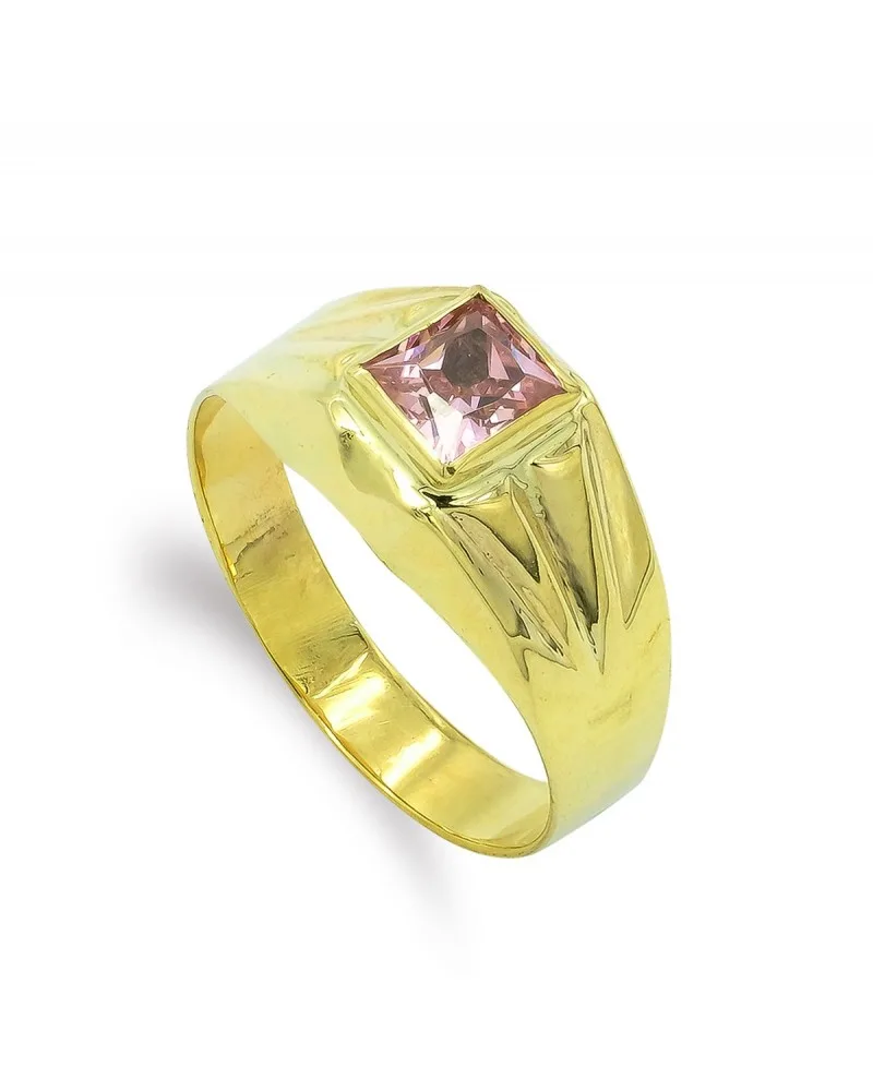 Sello oro 9k bebé circonita rosa 4mm