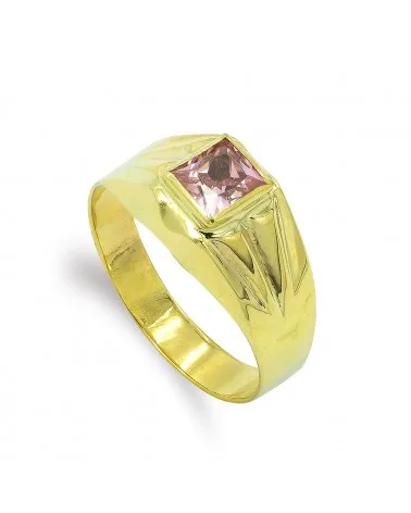 Sello oro 9k bebé circonita rosa 4mm