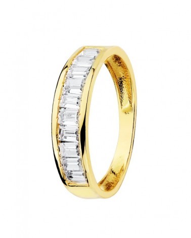 Sortija oro 9k amarillo circonitas baguette 4,5mm