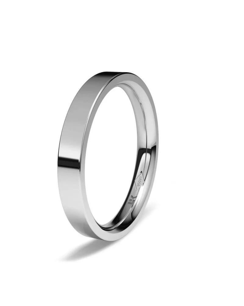 Alianza de boda platino 950 3mm forma D brillo