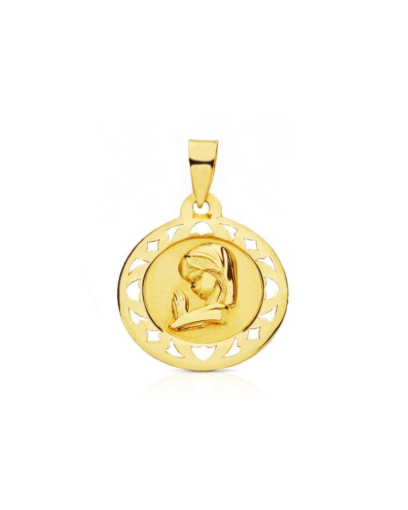 Medalla oro 9k Virgen niña 18mm
