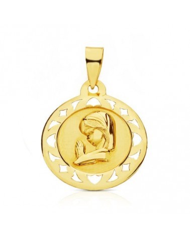 Medalla oro 9k Virgen niña 18mm