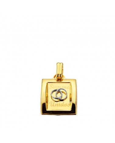 Colgante oro 9k bicolor Siempre Unidos 19x15 mm