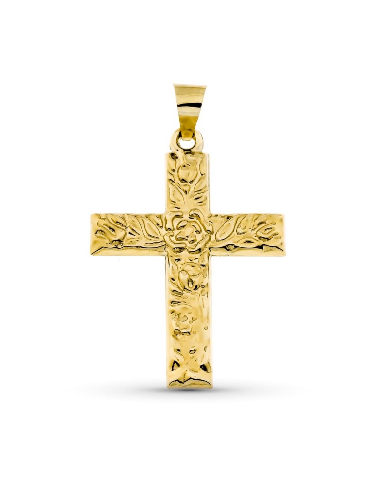 Cruz oro 9k amarillo estampada 32x24mm