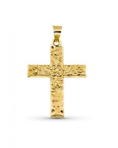 Cruz oro 9k amarillo estampada 32x24mm
