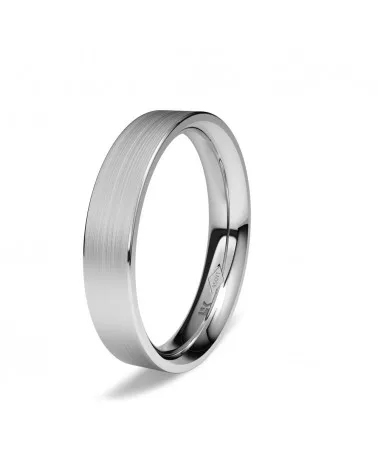 Alianza de boda platino 950 4mm forma D satinada