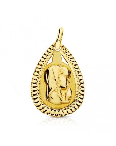 Medalla oro 9k Virgen niña amarillo 20x13 mm