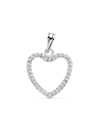 Colgante oro 9k corazón circonita 17x16 mm