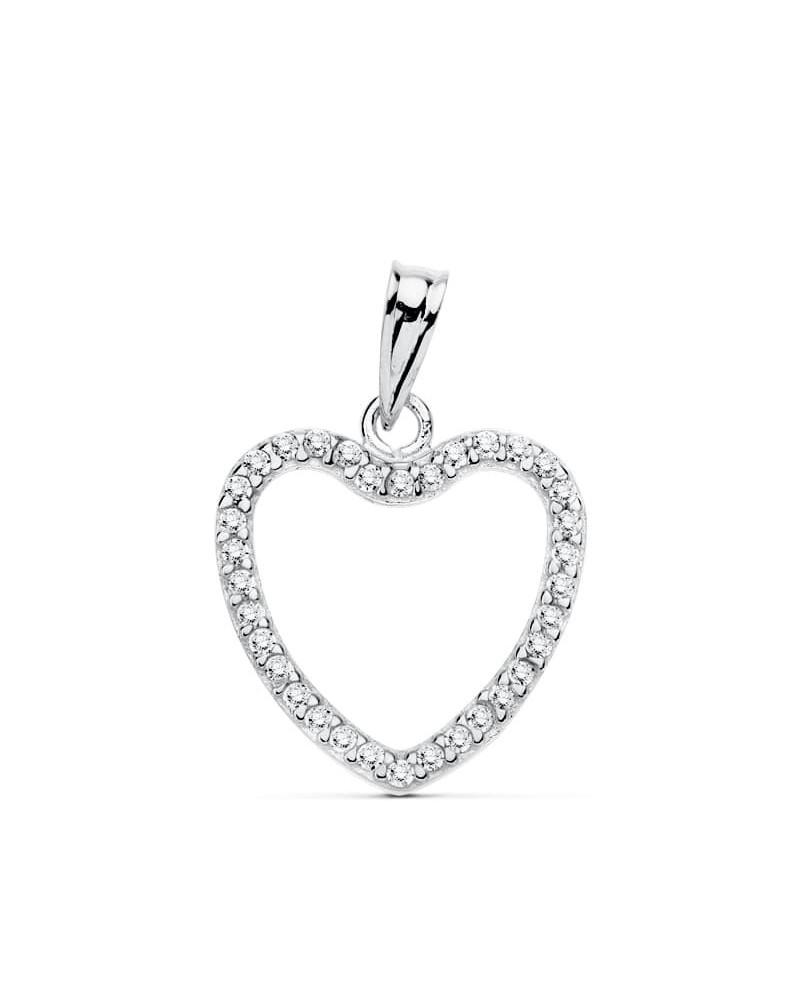 Colgante oro 9k corazón circonita 17x16 mm