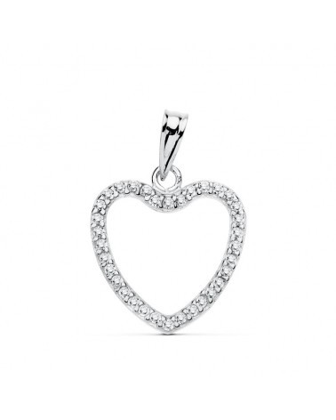 Colgante oro 9k corazón circonita 17x16 mm