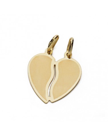 Colgante oro 9k corazón partido amarillo 17x15 mm