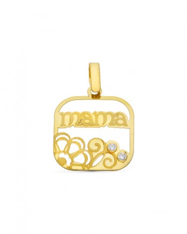 Colgante oro 9k amarillo mama circonitas 21x18mm