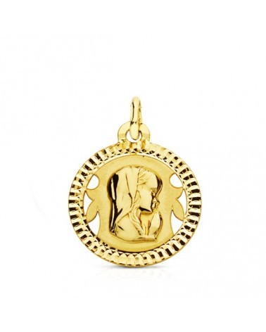 Medalla oro 9k Virgen niña 16mm