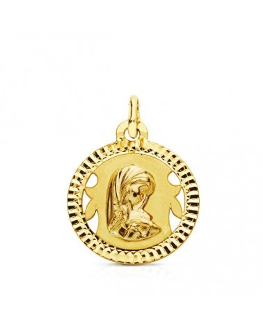 Medalla Virgen niña oro 9k 16mm