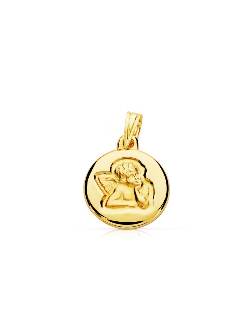 Medalla oro 9k amarillo Ángel Burlón 14mm