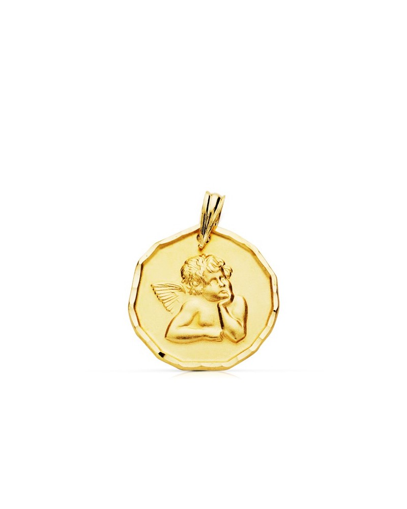 Medalla oro 9k amarillo Ángel Burlón 16mm