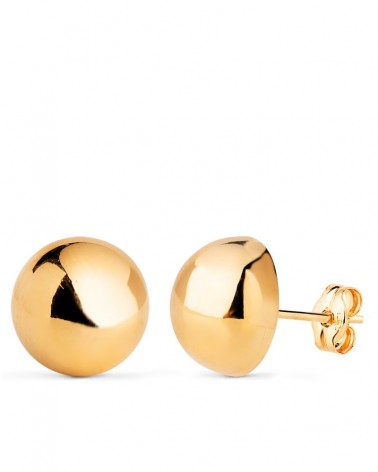 Pendientes oro 9k amarillo media bola lisa 12mm