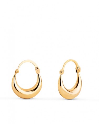 Pendientes oro 9k tipo aro creciente 13x4mm